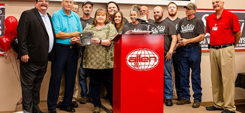 Allen Engineering Receives Accumulative Safety Award for Three Years Without Lost Time