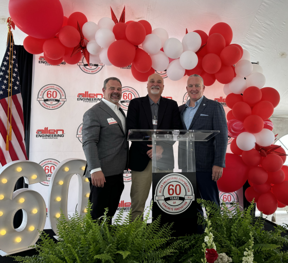 CEO of AEC, Jay Allen, with ASTATE Chancellor Todd Shields and Vice Chancellor of Intercollegiate Athletics, Jeff Purinton